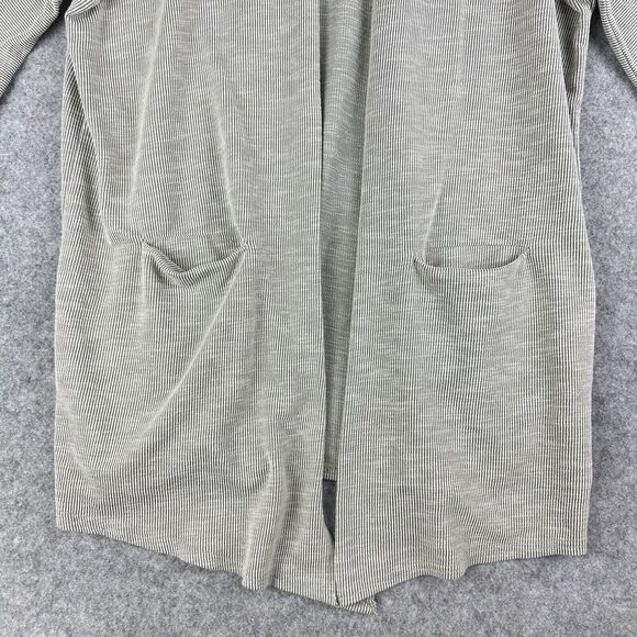 Anthropologie Donni Cardigan Sweater Duster Gray Striped OSFA One Size S M L XL - Picture 3 of 15